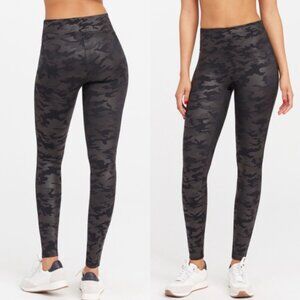 SPANX faux leather black camo Leggings